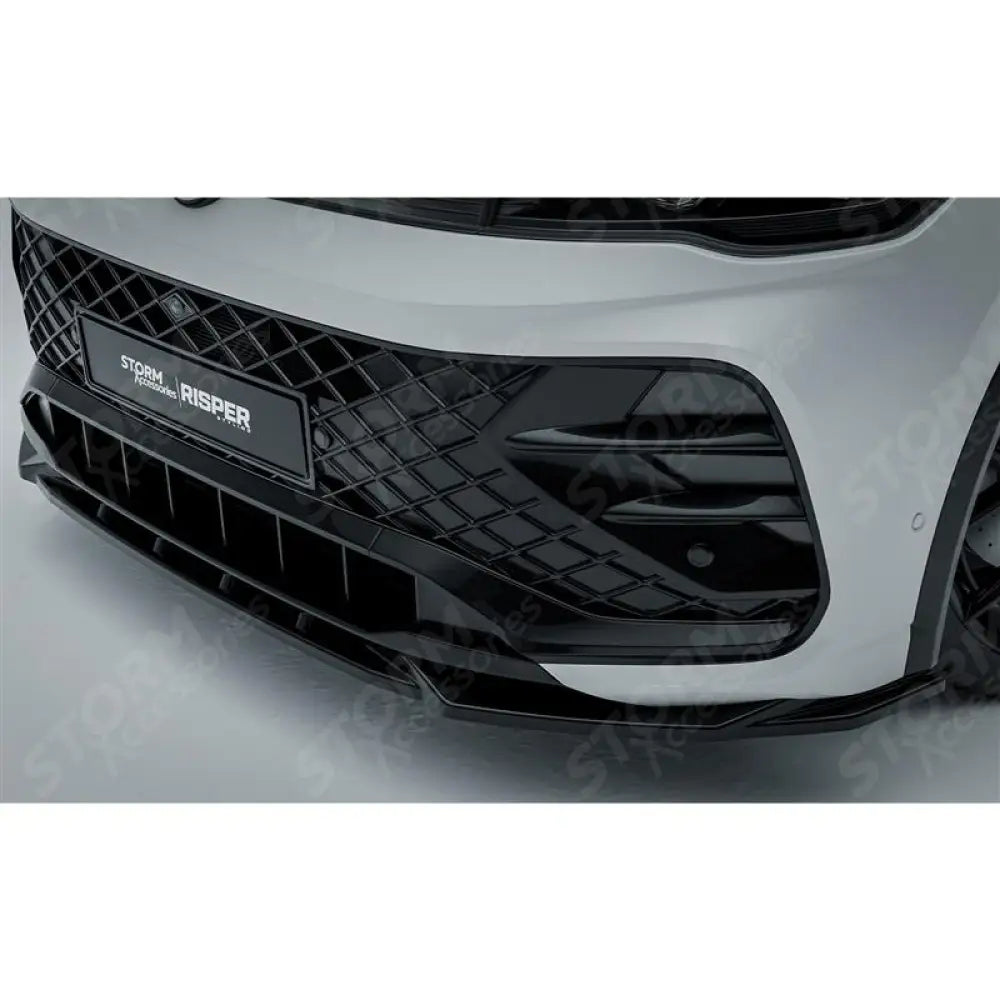 Front Splitter In Gloss Black For VW Tiguan R-Line MK3 2024 On