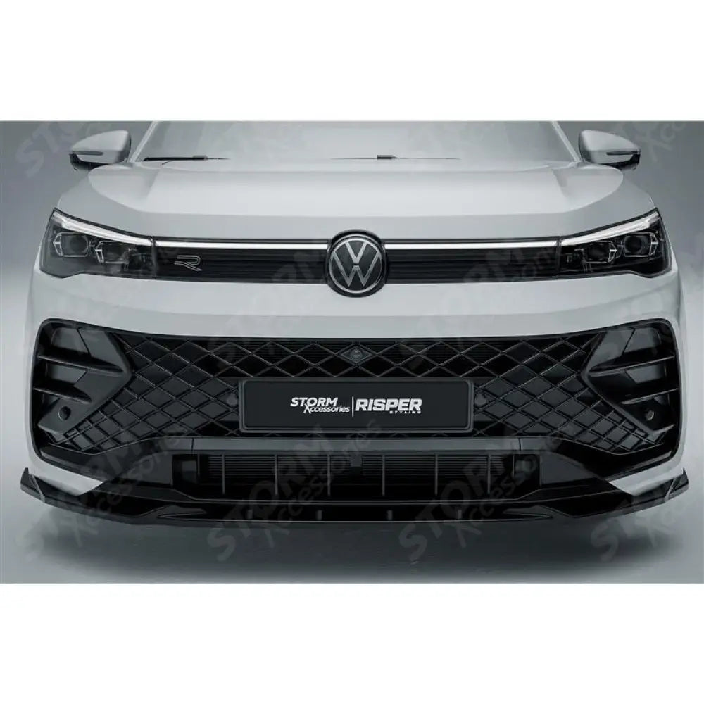 Front Splitter In Gloss Black For VW Tiguan R-Line MK3 2024 On