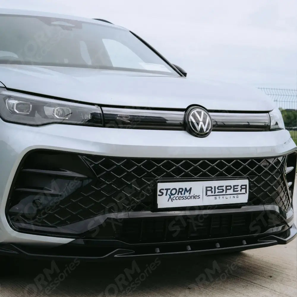 Front Splitter In Gloss Black For VW Tiguan R-Line MK3 2024 On