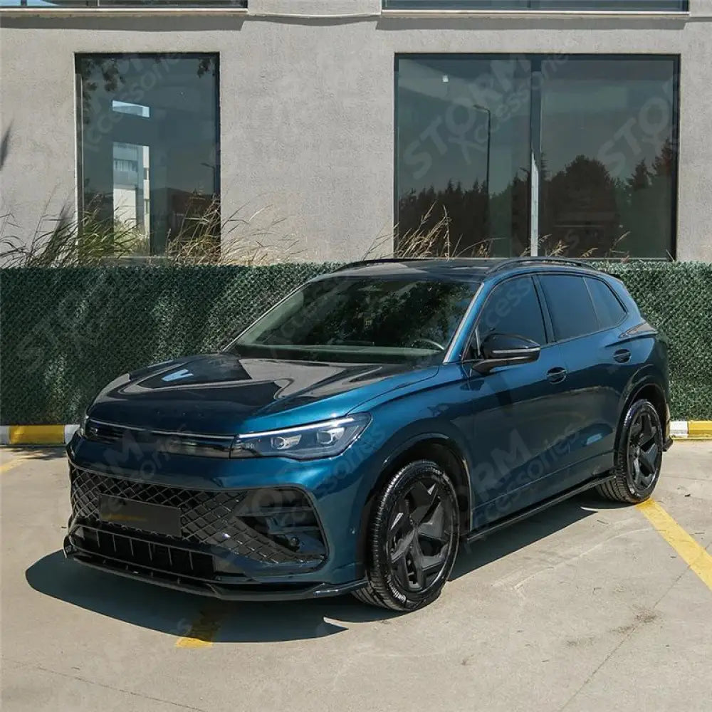 Front Splitter In Gloss Black For VW Tiguan R-Line MK3 2024 On