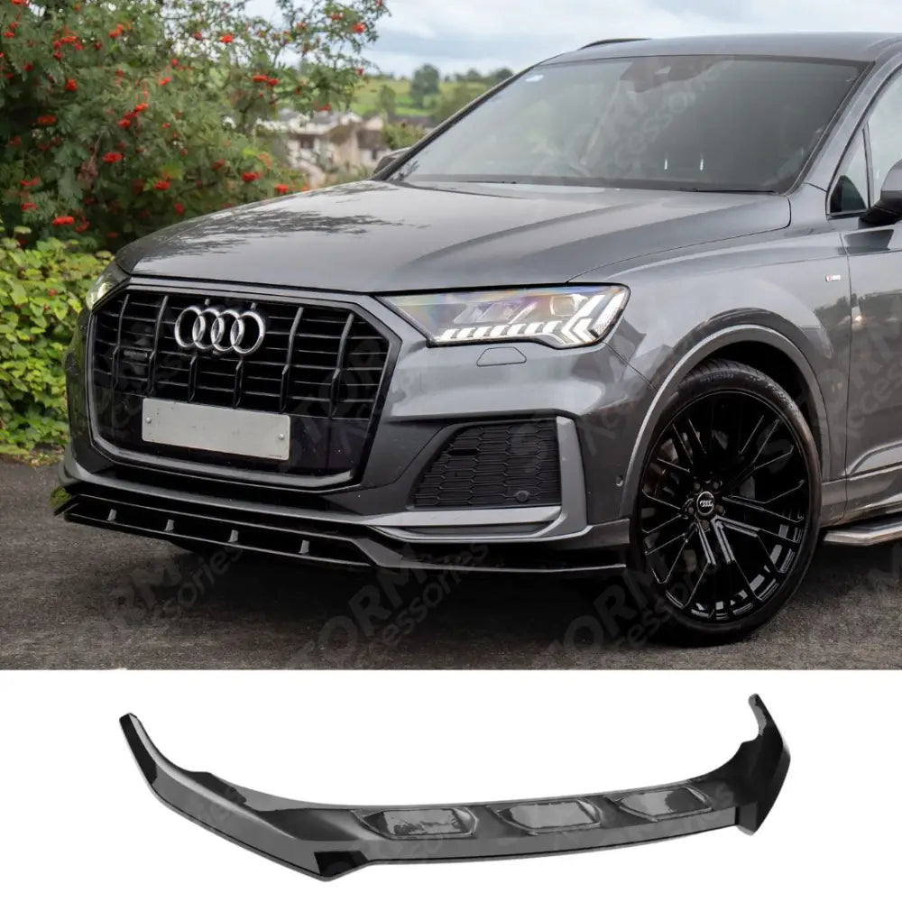 Front Splitter Lip For Audi SQ7 MK2 Facelift 2019+ / Audi Q7 S-Line MK2 Facelift 2019+
