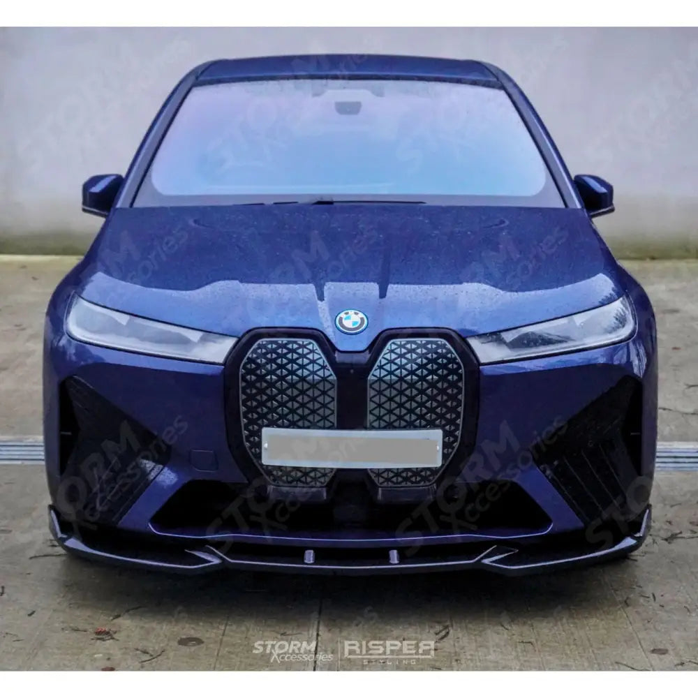 Front Splitter Lip In Gloss Black For BMW IX M-Pack I20 2021+
