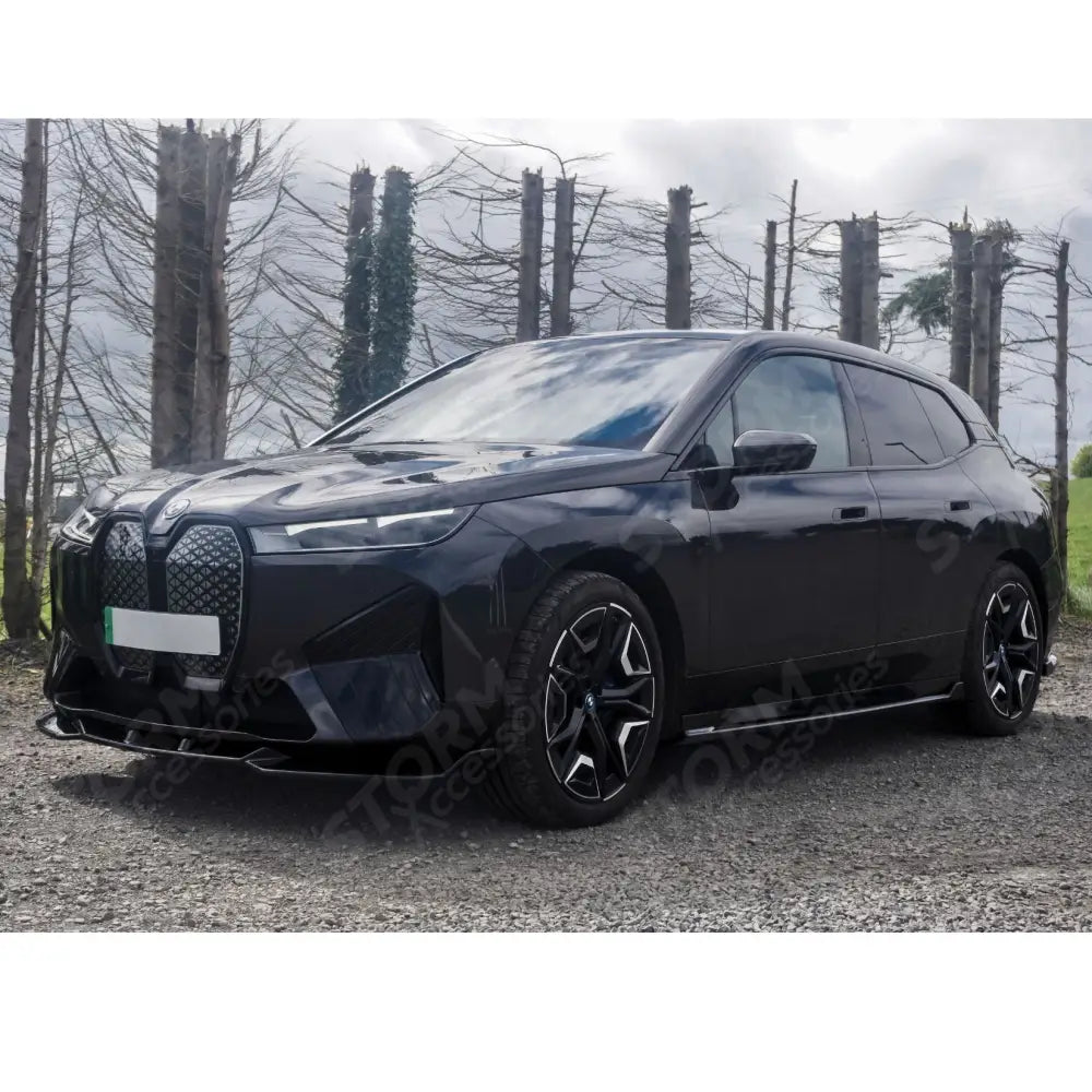Front Splitter Lip In Gloss Black For BMW IX M-Pack I20 2021+
