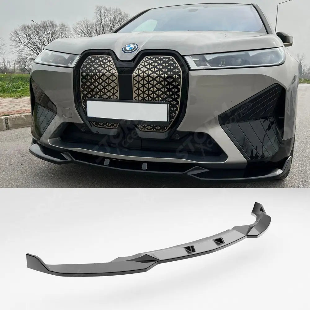 Front Splitter Lip In Gloss Black For BMW IX M-Pack I20 2021+