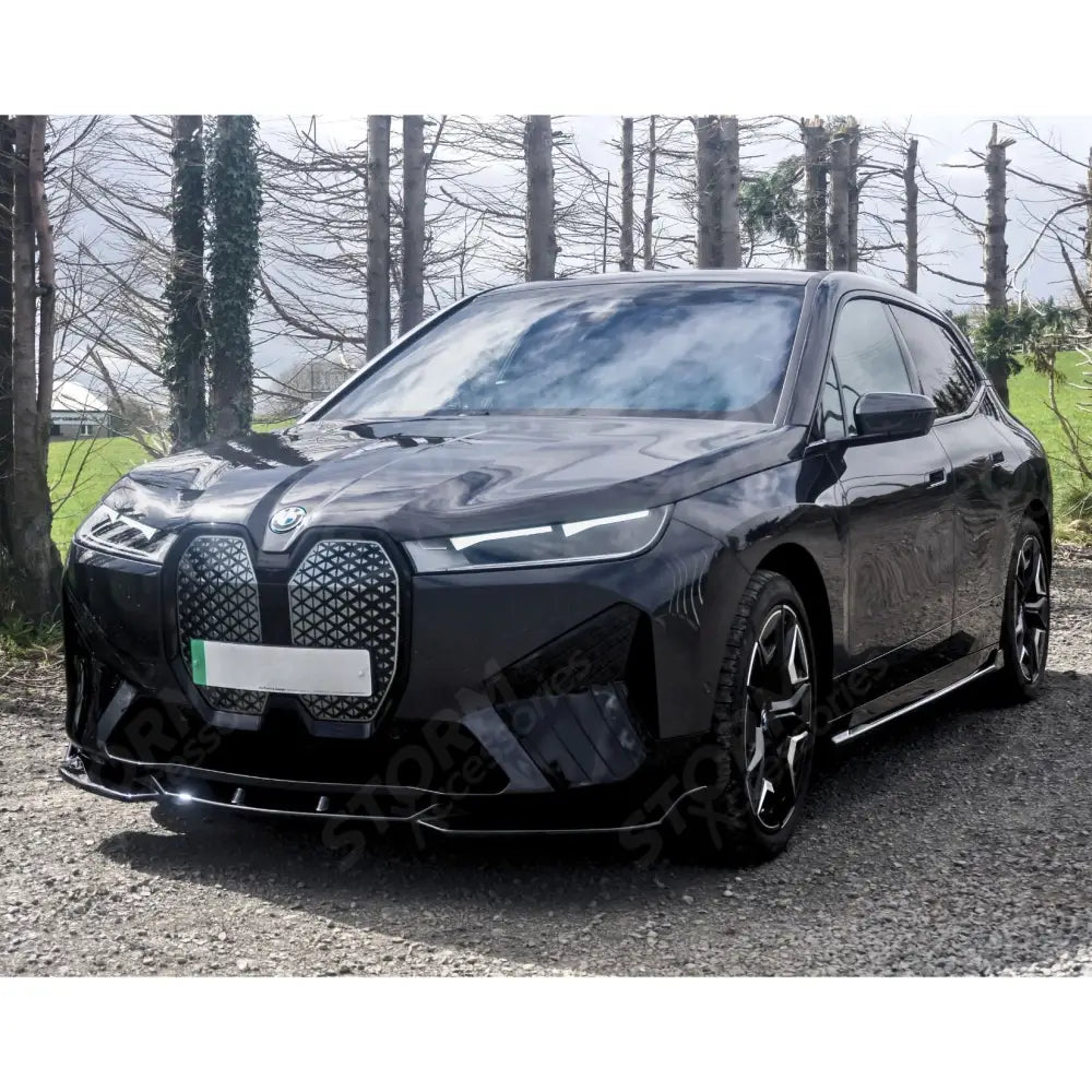 Front Splitter Lip In Gloss Black For BMW IX M-Pack I20 2021+
