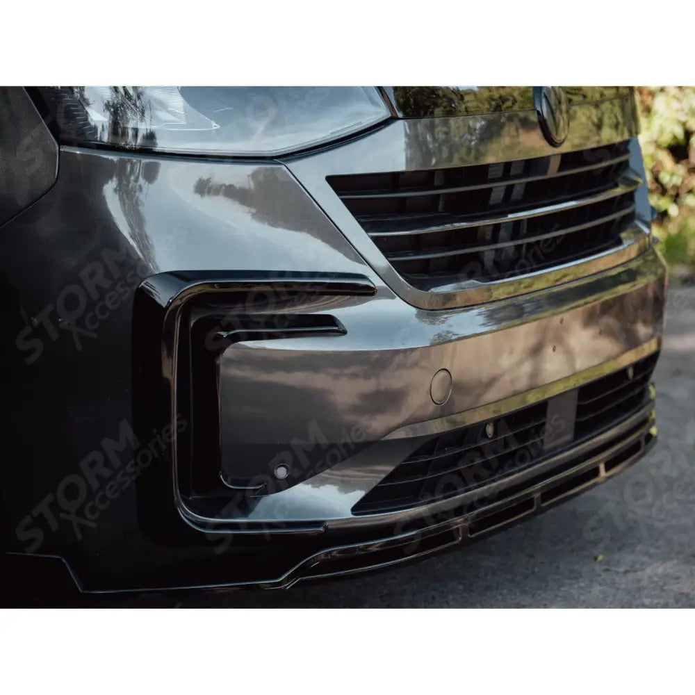 Front Splitter Lip In Gloss Black For Volkswagen Transporter T7 2025 on