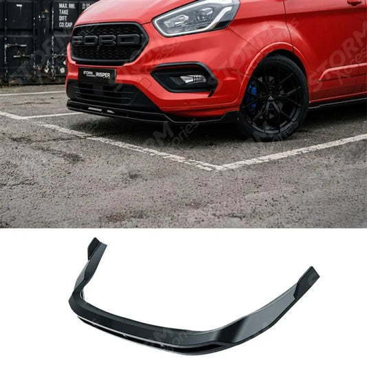 Front Splitter V2 In Gloss Black For Ford Transit Custom Mk1 Facelift 2017-2023 - Front Splitter
