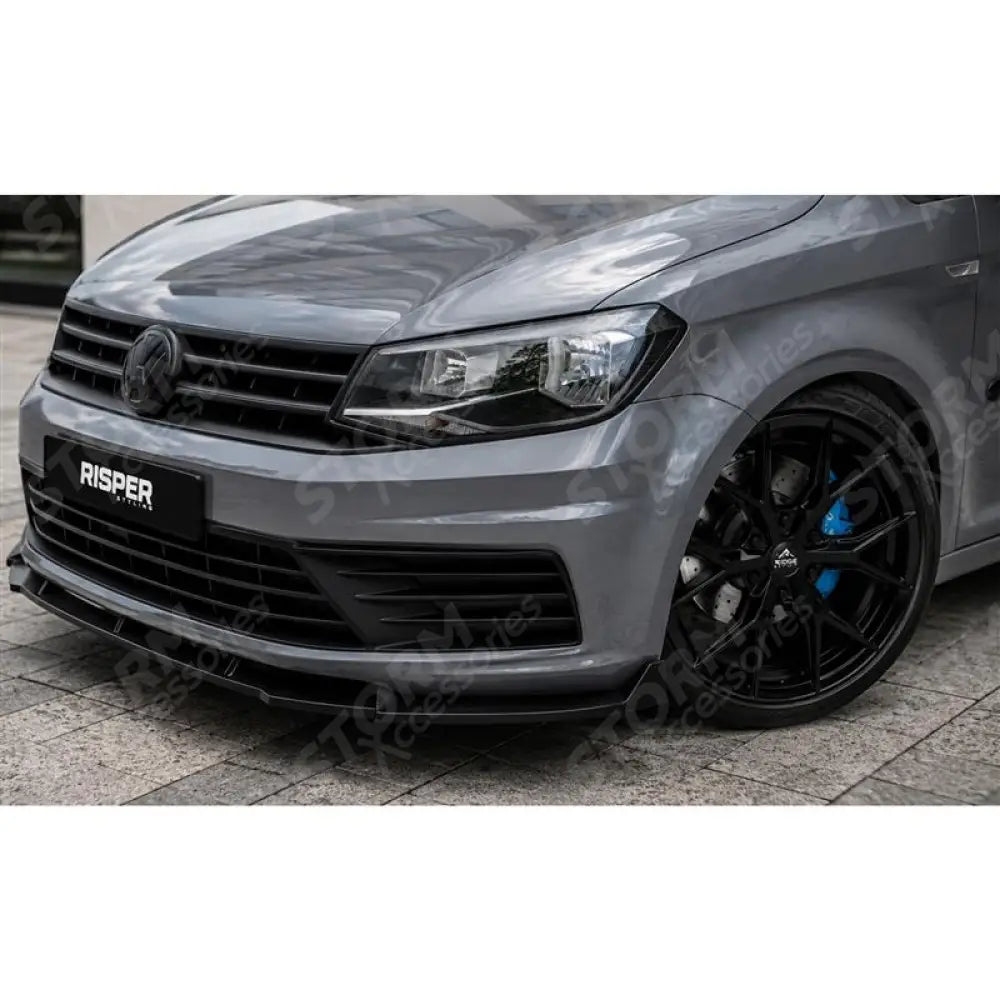 Front Splitter Version 2 in Gloss Black For Volkswagen Caddy 2015-2020