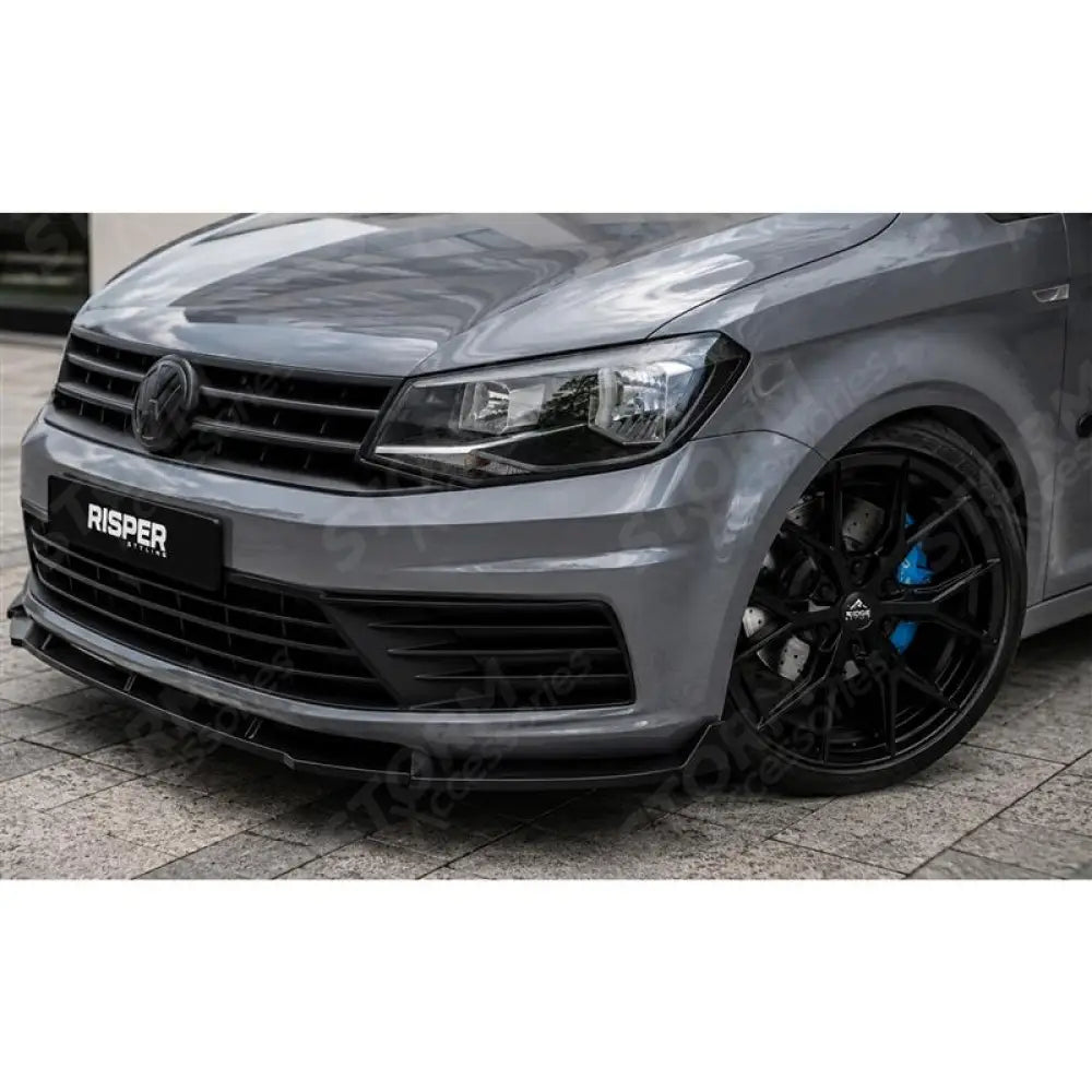 Front Splitter Version 2 in Gloss Black For Volkswagen Caddy 2015-2020