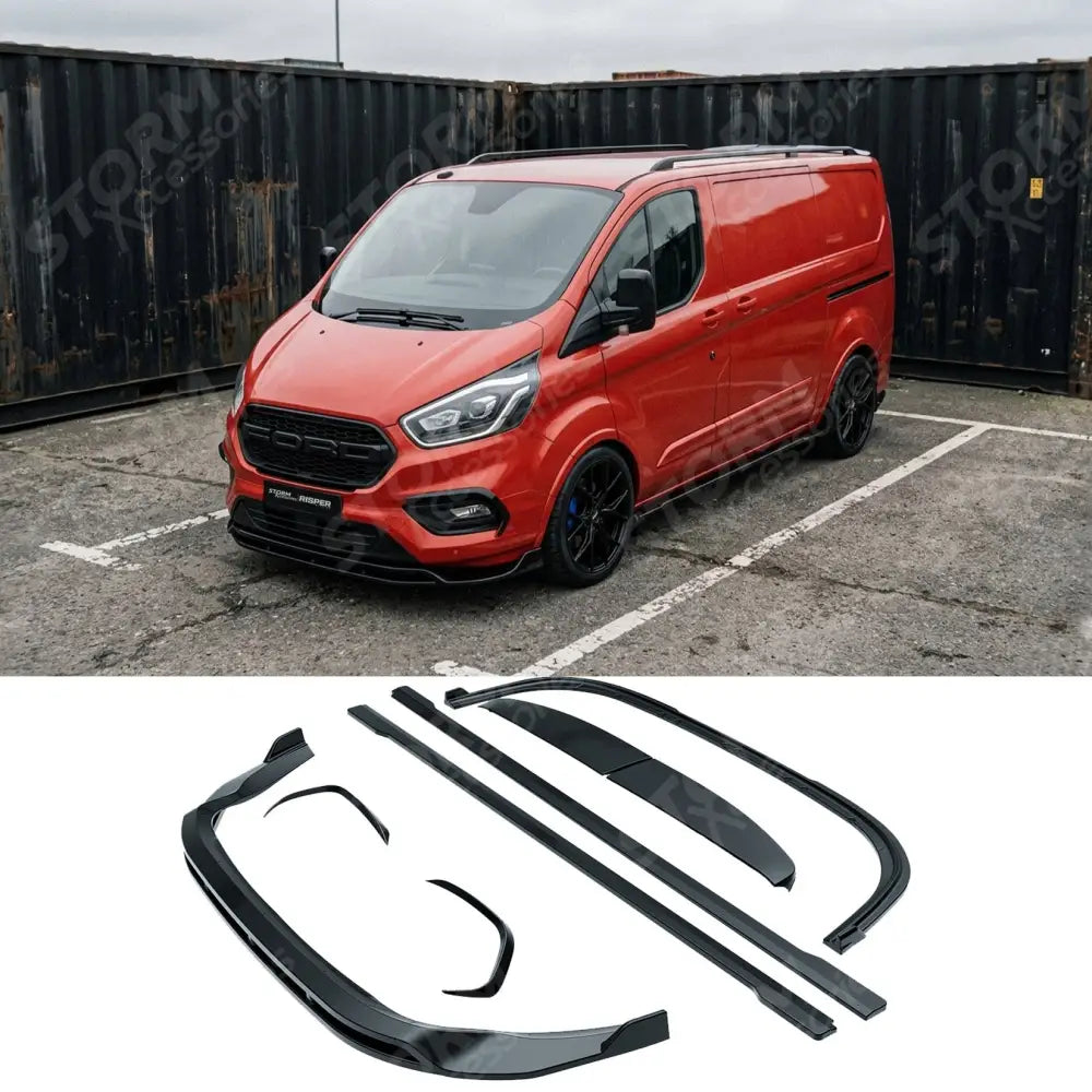 Full Aero Kit in Gloss Black For Ford Transit Custom Mk1 Facelift 2017-2023