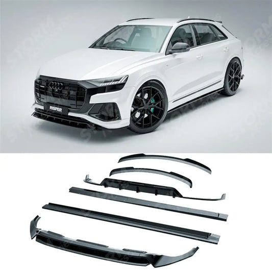 Full Aero Low Line Kit In Gloss Black By Risper Styling For Audi Q8 S Line 2018-2023