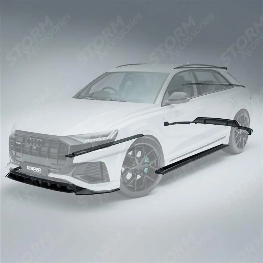 Full Aero Low Line Kit In Gloss Black By Risper Styling For Audi Q8 S Line 2018-2023