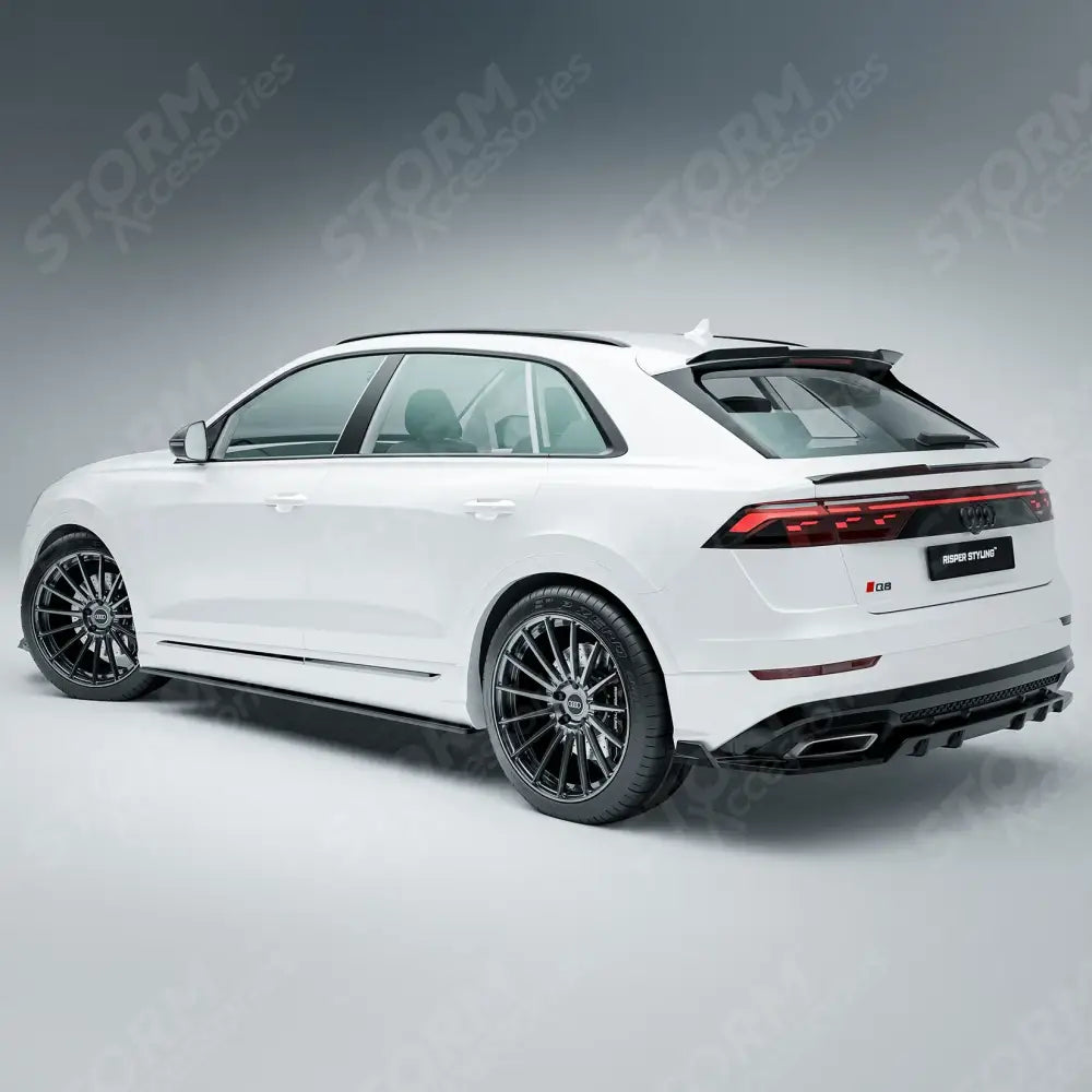 Gloss Black Rear Diffuser & Side Splitters For Audi Q8 S Line 2023+