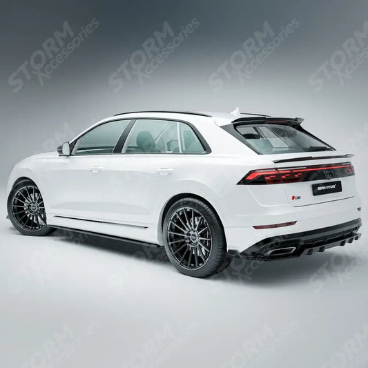Gloss Black Rear Diffuser & Side Splitters For Audi Q8 S Line 2023+
