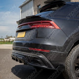 Gloss Black Rear Diffuser & Side Splitters For Audi Q8 S Line 2023+