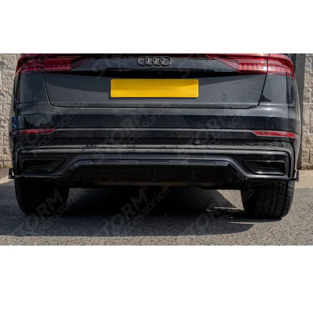 Gloss Black Rear Diffuser & Side Splitters For Audi Q8 S Line 2023+
