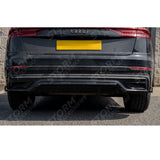 Gloss Black Rear Diffuser & Side Splitters For Audi Q8 S Line 2023+