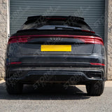 Gloss Black Rear Diffuser & Side Splitters For Audi Q8 S Line 2023+