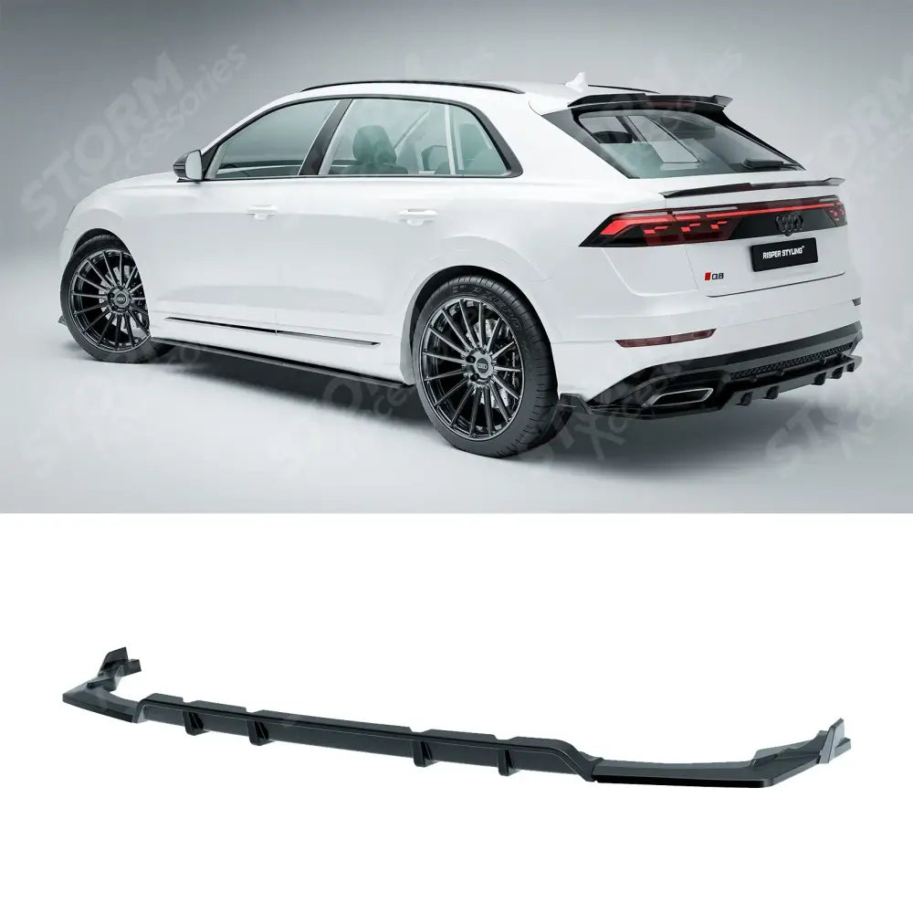 Gloss Black Rear Diffuser & Side Splitters For Audi Q8 S Line 2023+
