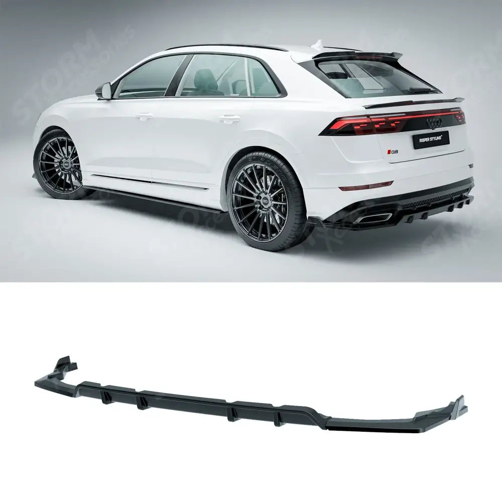 Gloss Black Rear Diffuser & Side Splitters For Audi Q8 S Line 2023+