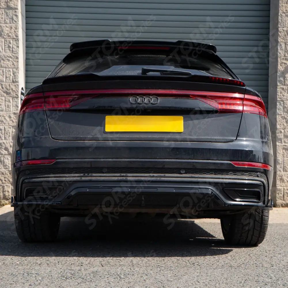 Gloss Black Rear Diffuser & Side Splitters For Audi Q8 S Line 2023+