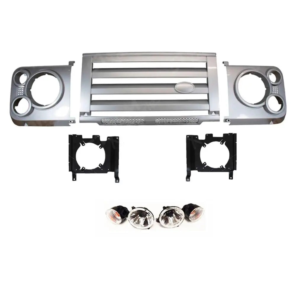 Grill Kit Silver Land Rover Accessories For Land Rover Defender 90 / 110 Svx Upgrage Front