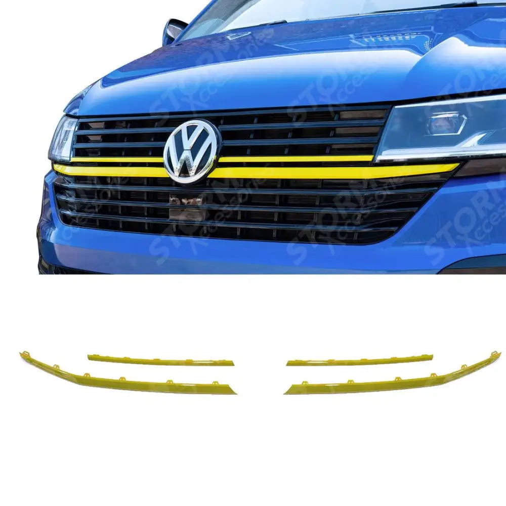 Grille Upper Lower Clip In Trim Choose Colour For Vw T6.1 Transporter Front Radiator Badged Yellow