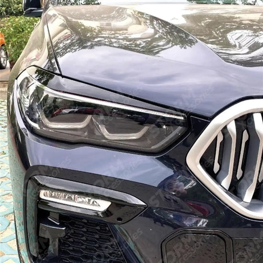 Headlight Brows In Gloss Black For BMW X5 G05 2019-2023 (PRE LCI)