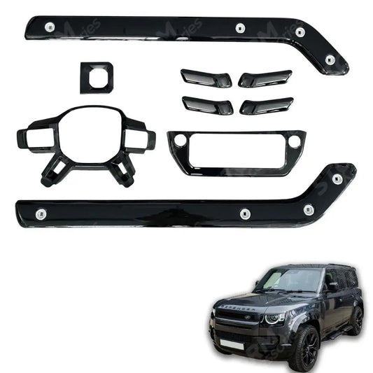 Interior Trim Kit Gloss Black For Land Rover Defender L663 2020 - 2024