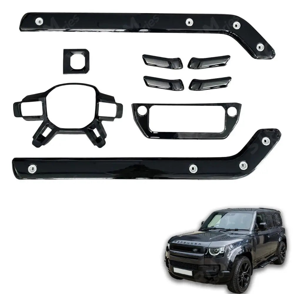 Interior Trim Kit Gloss Black For Land Rover Defender L663 2020 - 2024