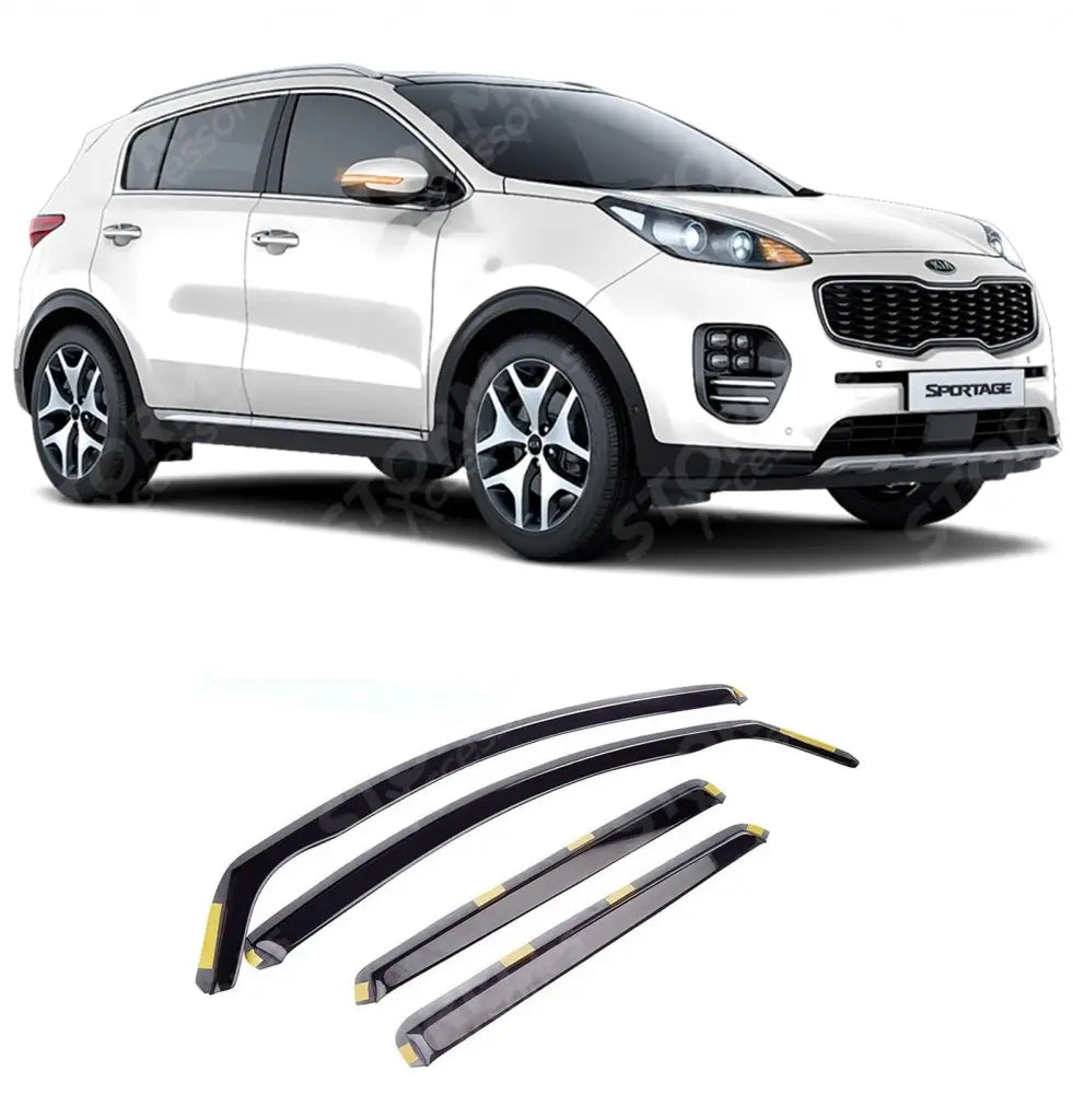 Kia Sportage 2016 On - Stx Wind Deflectors 4 Pc Set - Internal Fit - Dark Smoke - W147