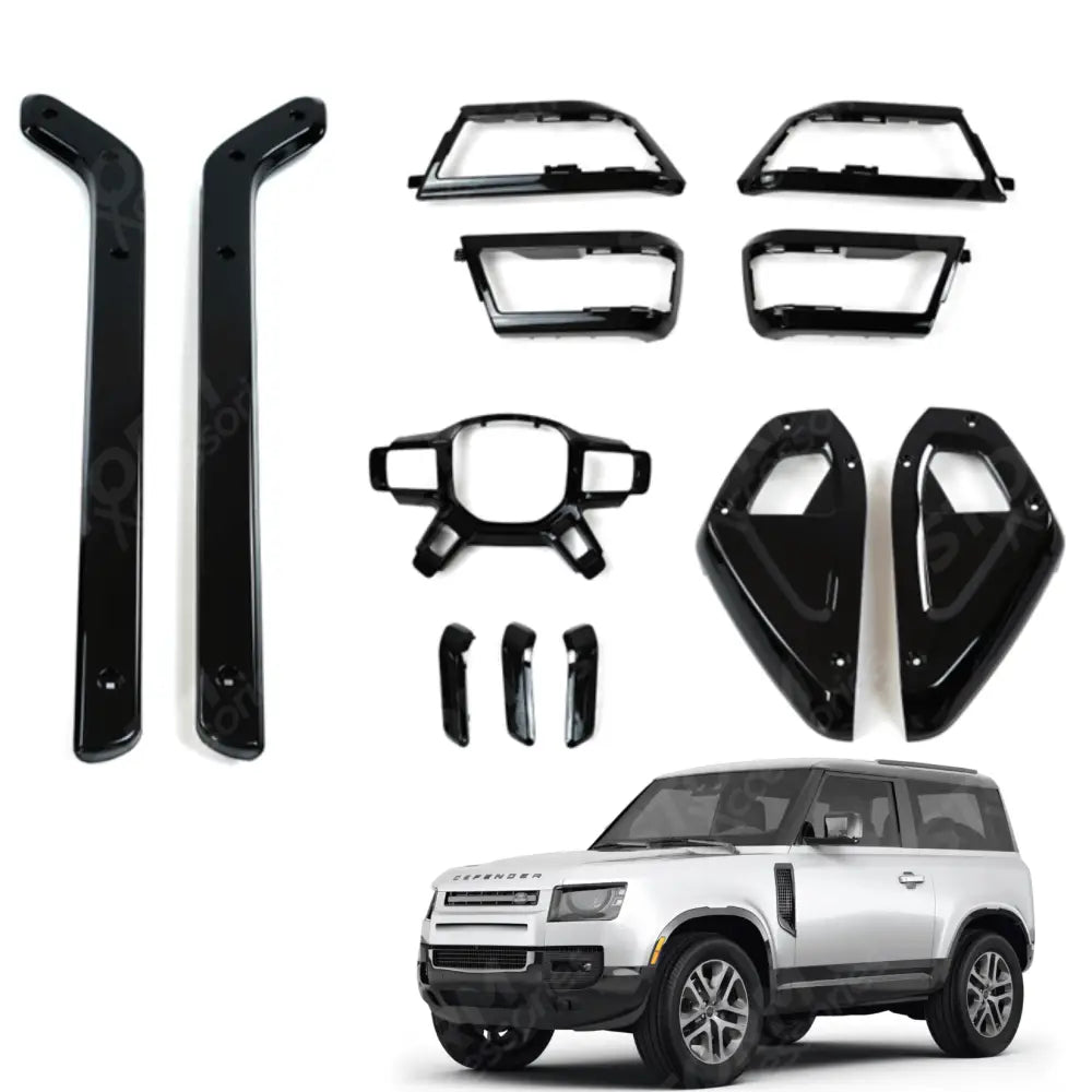 Kit For Land Rover Defender 2020-23 L663 90 110 130 Gloss Black Interior Styling
