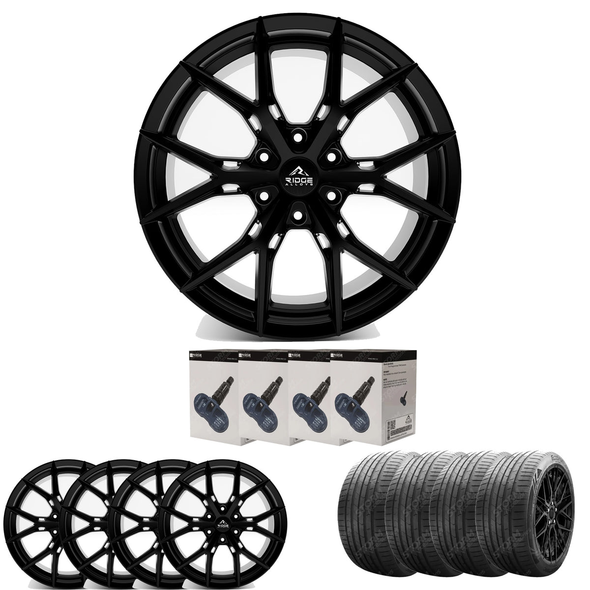 Ridge KN10 Satin Black 6X120 20 Inch Alloy  With Tyre & TPMS Package 245/40/20
