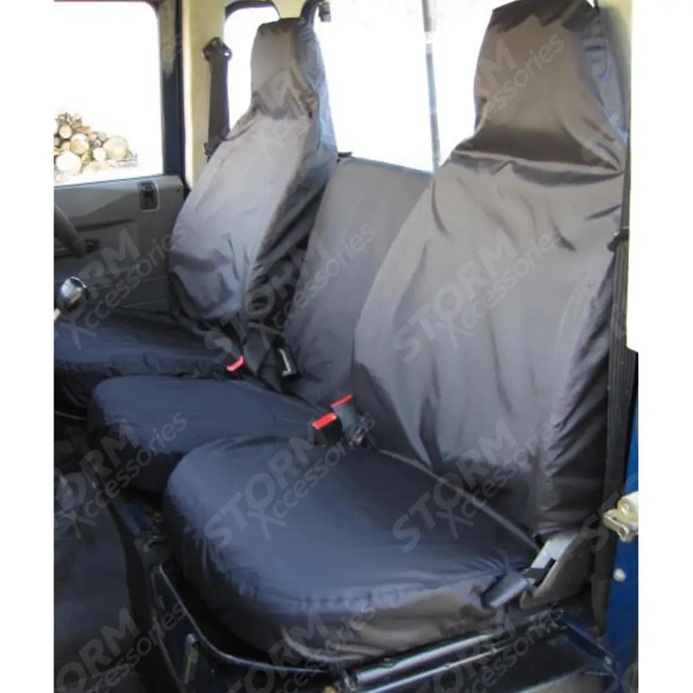 Land Rover Defender 90 / 110 - 1983-1997 3 Front Single Seat Covers - Black