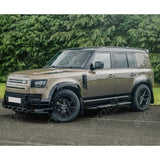 Land Rover Defender L663 2020 On - V2 Front Bumper Splitter With Led's In Gloss Black