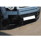 Land Rover Defender L663 90 / 110 / 130 2020 On - Front Bumper Splitter In Gloss Black