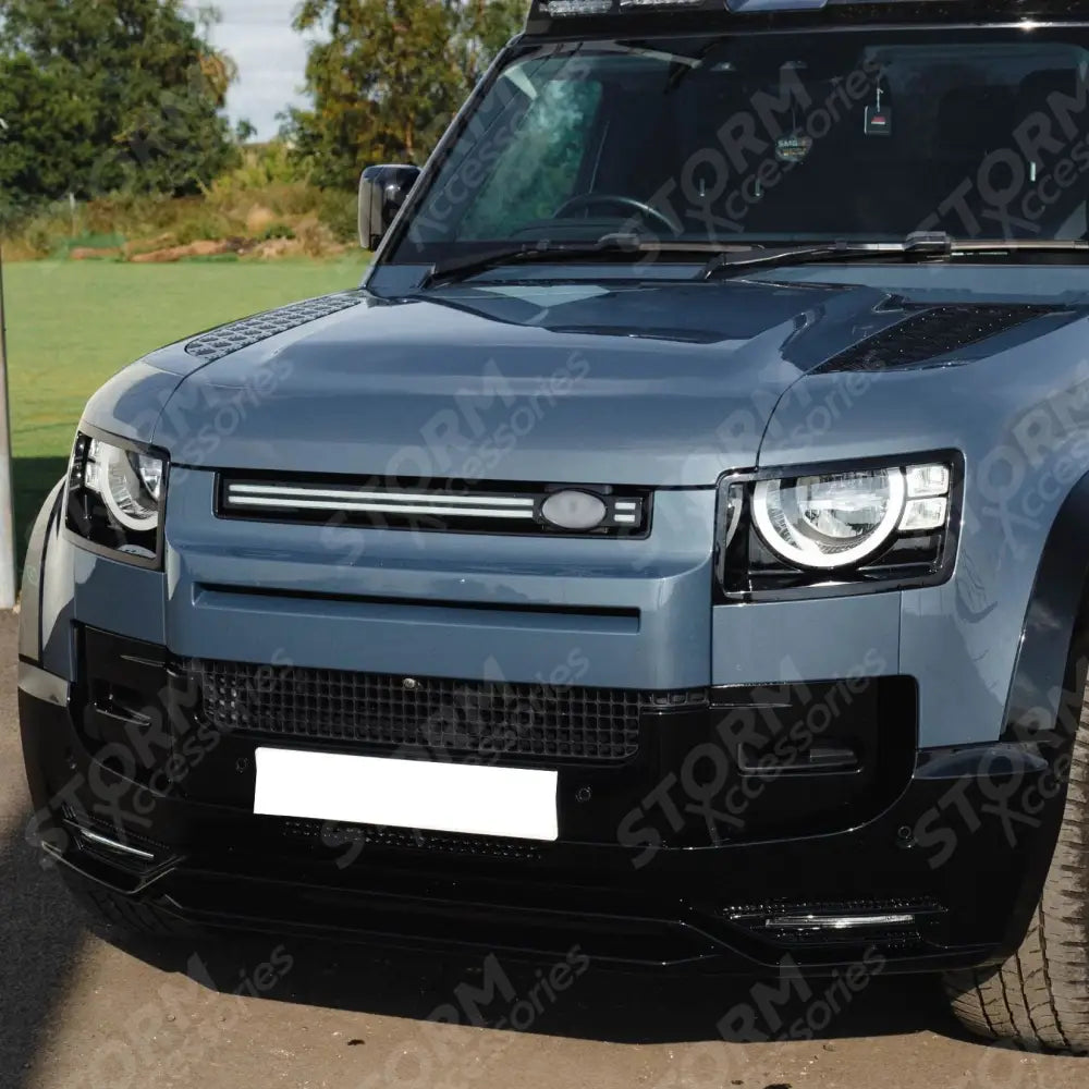 Land Rover Defender L663 90 / 110 / 130 2020 On - Front Bumper Splitter In Gloss Black