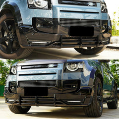 Land Rover Defender L663 90 / 110 / 130 2020 On - Front Bumper Splitter In Gloss Black