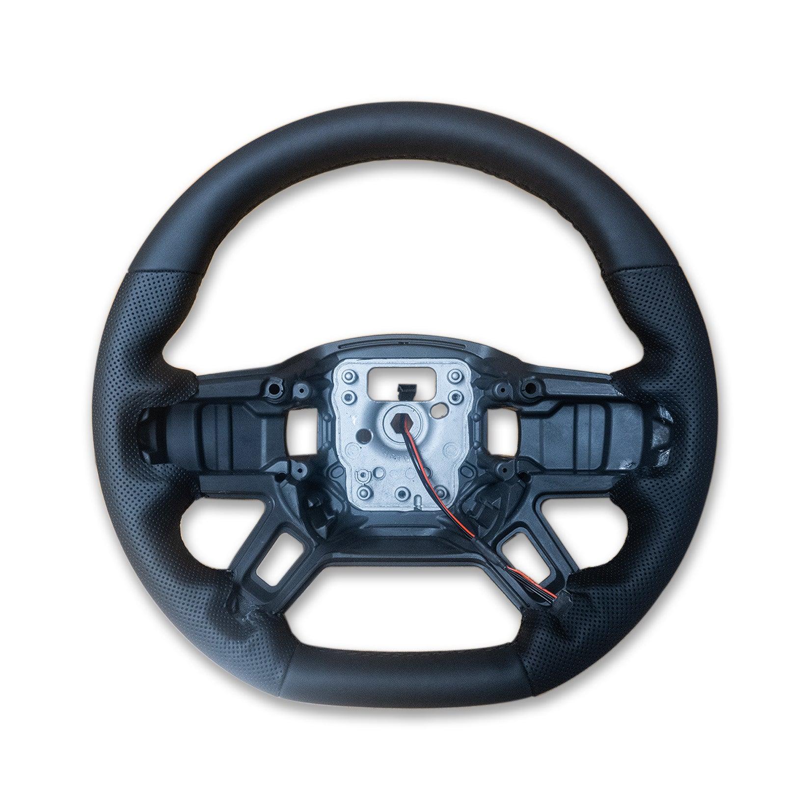 LAND ROVER DEFENDER L663 90 / 110 / 130 2020 ON HEATED PERFORATED NAPA STEERING WHEEL FLAT BOTTOM - Storm Xccessories