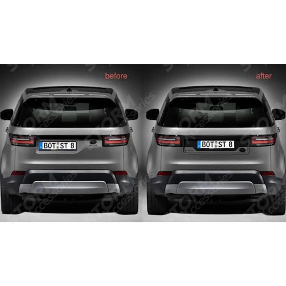 Land Rover Discovery 5 2017-2021 Rear Tailgate Number Plate Moulding St Look - Gloss Black