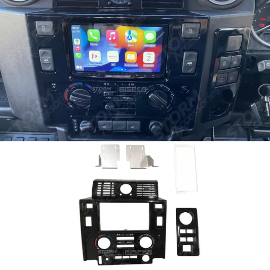 Landrover Defender 90 110 2008-2020 - Double Din Surround Facia Pannel Kit - Gloss Black