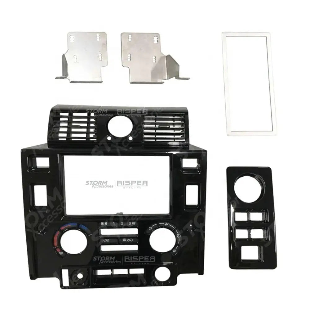Landrover Defender 90 110 2008-2020 - Double Din Surround Facia Pannel Kit - Gloss Black