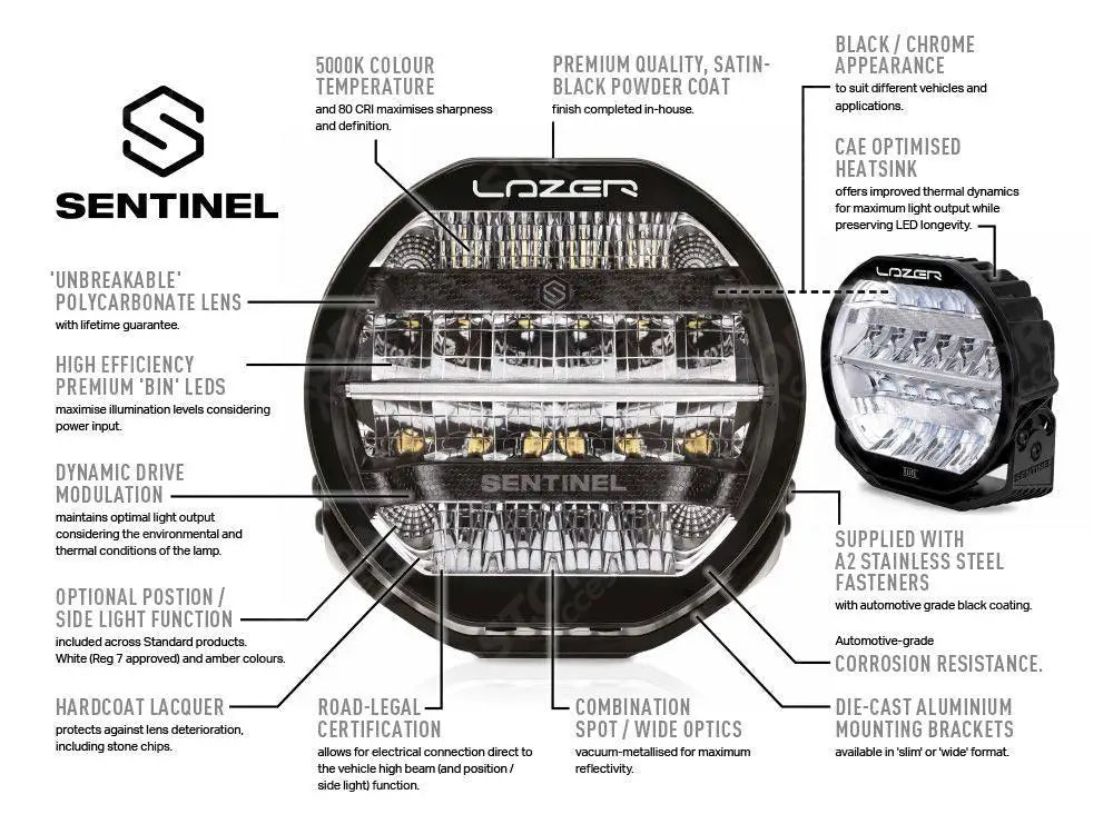 Lazer Lamps Sentinel 9" Spot Light - Elite