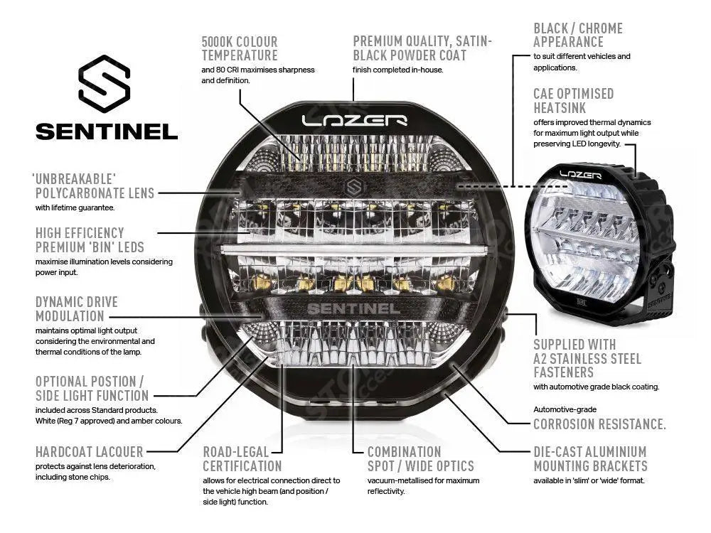 Lazer Lamps Sentinel 9" Spot Light - Std