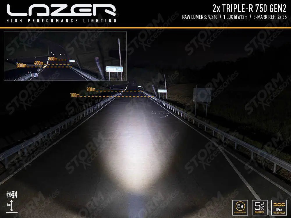 Lazer Light Grill Mount Kit Triple-r 750 Elite For Volkswagen Transporter T6.1 2019 - 2024