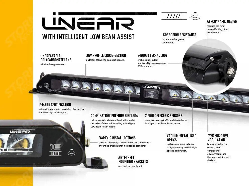 Lazer Lights - Linear-18 Elite 21" Light Bar - With Intelli Low Beam Assist