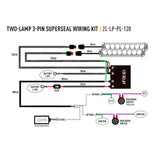 Lazer Lights Two-lamp Wiring Kit (3-pin, Superseal, 12v)