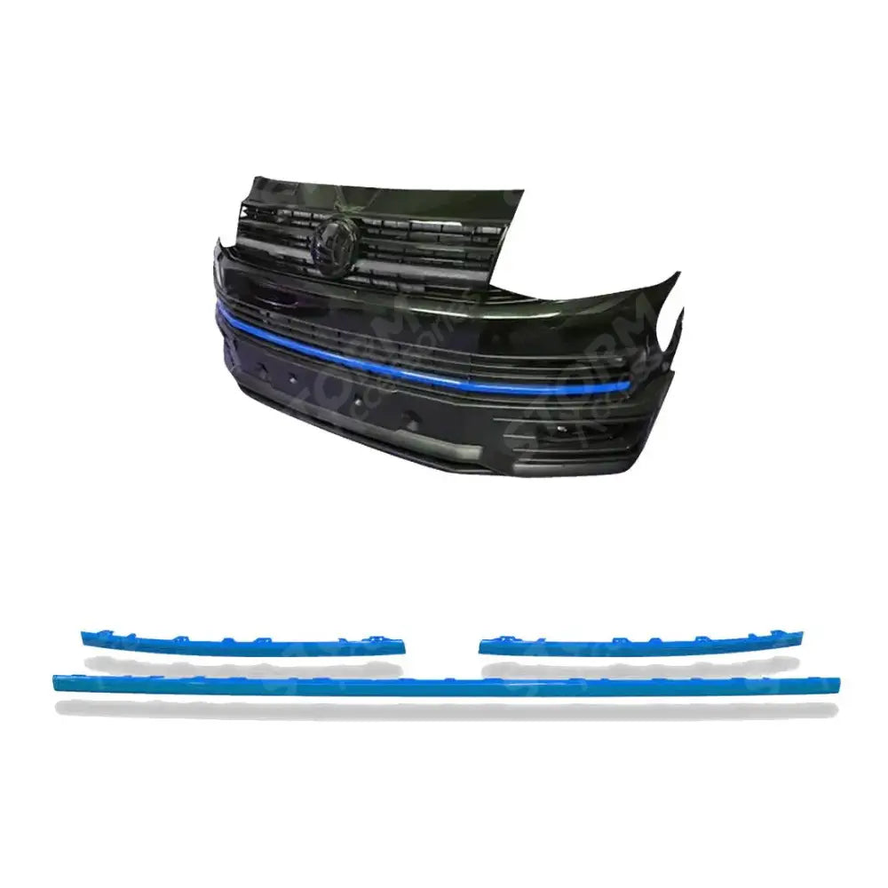 Lower 3 Piece Clip In Grille Streamer Choose Colour For Vw T6 Transporter 2015-2019 Blue