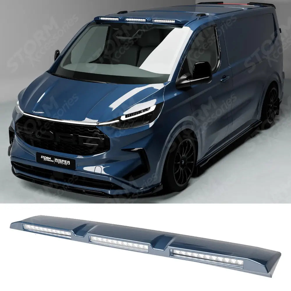 Luminex Roof Light Pod With Amber Strobe Colour Coded For Ford Transit Custom MK2 2024 on Blue Metallic
