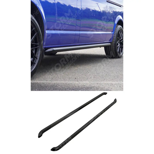 Lwb 2.4 Inch Gloss Black STX Style Sportline Side Bars Pair For Renault Trafic 2001 On / Vauxhall Vivaro 2001 -2019